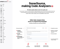 The SonarSource code analyzers are the heart of our products. Browse thousands of rules covering dozens of languages at rules.sonarsource.com