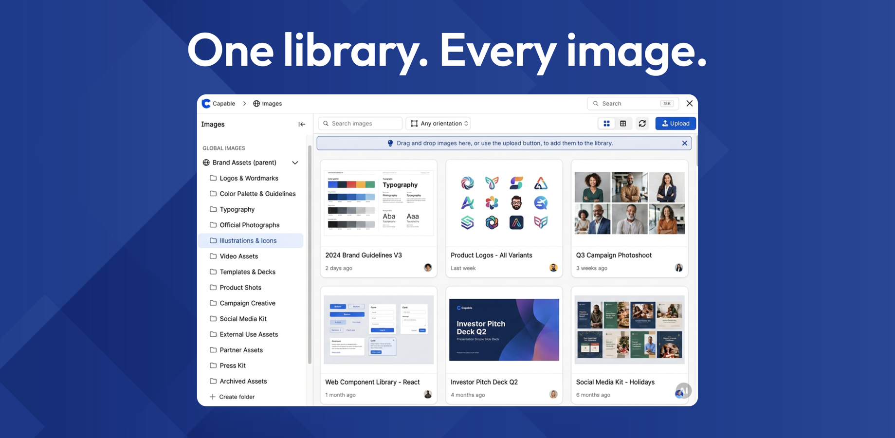 📸 Upload and store images directly within Confluence, with options to share them across spaces or site-wide. Keep your visual assets