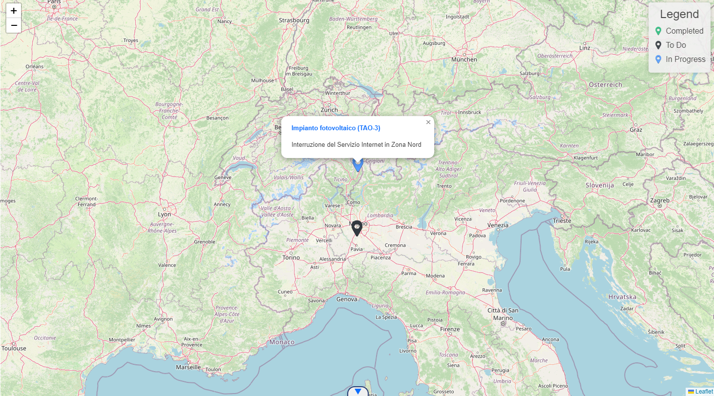 The information appears when the user clicks on the marker, providing immediate context.
