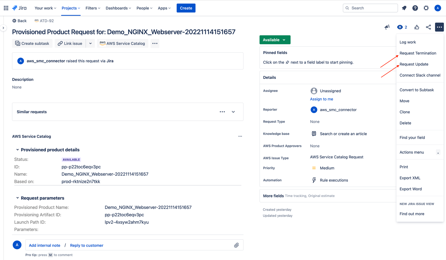 Manage IT Lifecycle of provisioned AWS resources