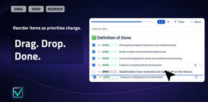 Drag and drop checklist items into the right order as priorities, dependencies, and workflows change.