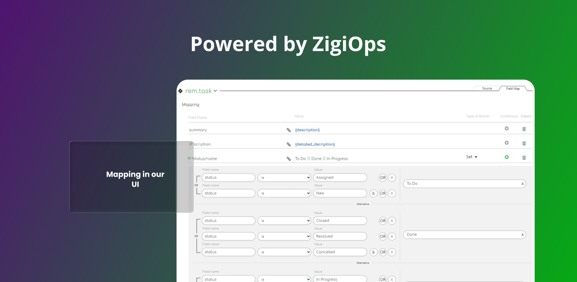 mapping fields in ZigiOps
