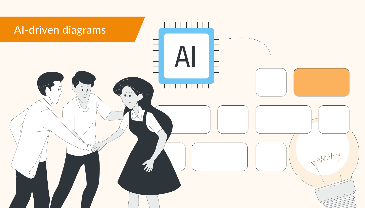 Turn text prompts into diagrams with draw.io's AI Generate tool: technical diagrams, mind maps, and more in seconds. Diagrams stay synced across Confluence: edit once, and every embedded copy updates automatically.
