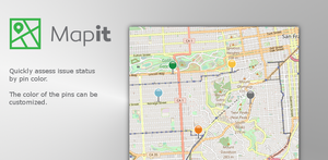 Quickly assess issue status by pin color. You can customise the pin color to meet your needs