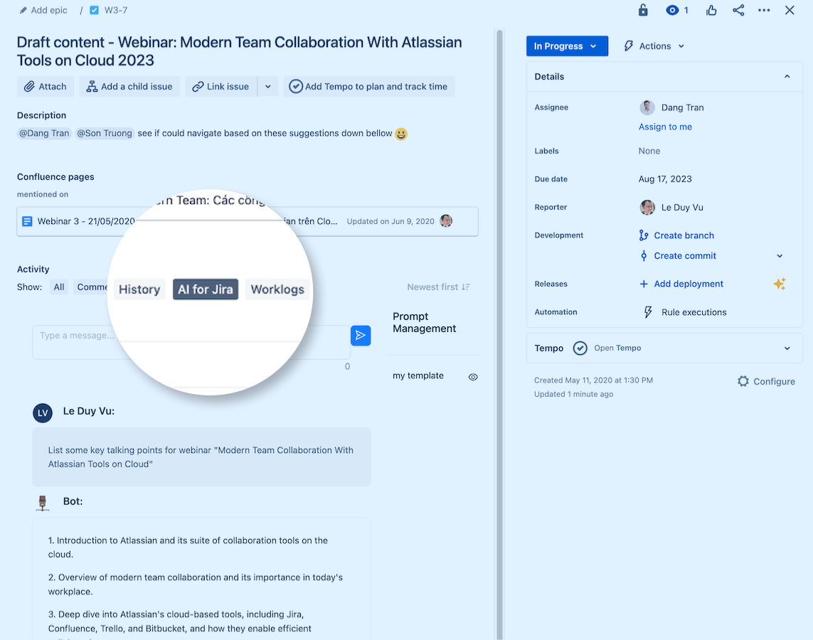 Seamless Integration of ChatGPT in Jira Workflow