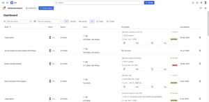 Dashboard with all saved exports