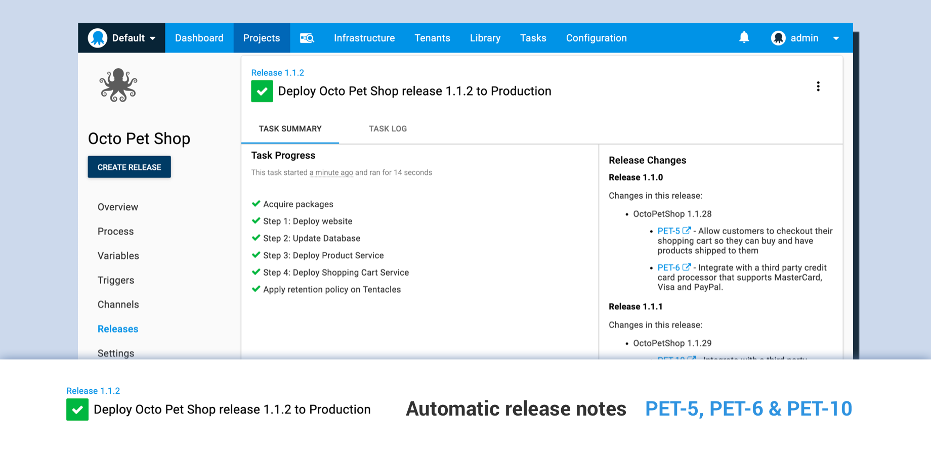 Generate release notes automatically