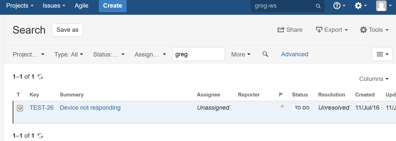 Searching for items sync'd from Device42 returns results right in Jira!