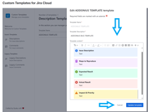 Example of how to configure a Custom Template