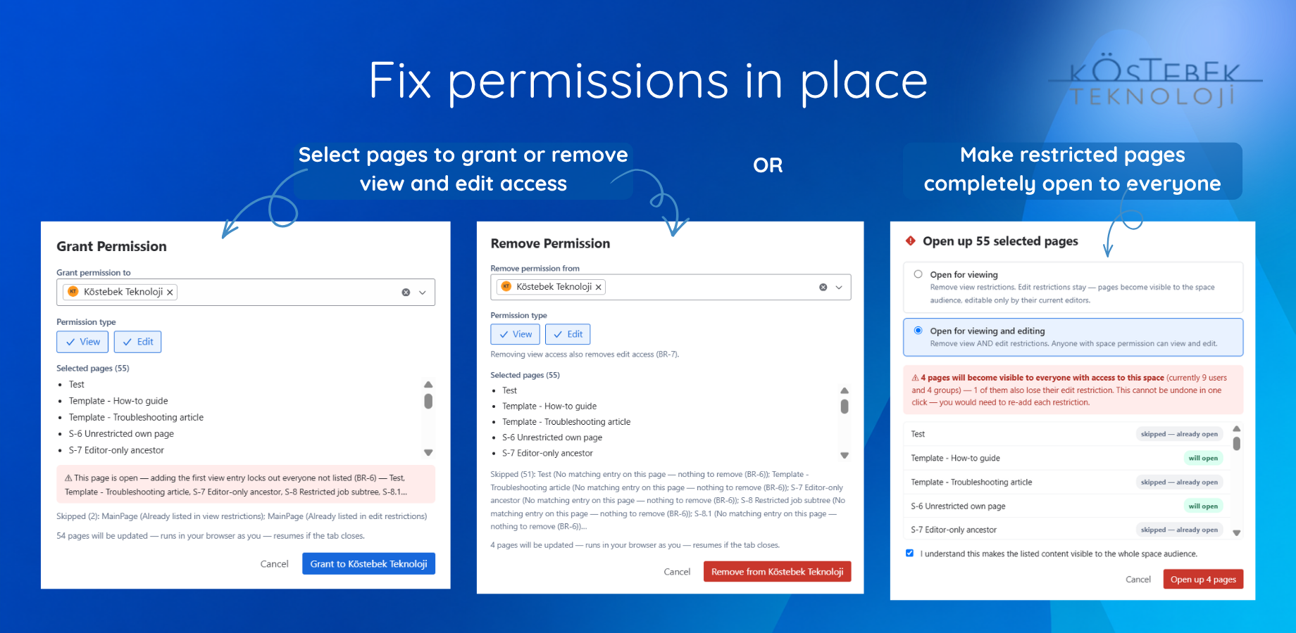 Fix permissions in place