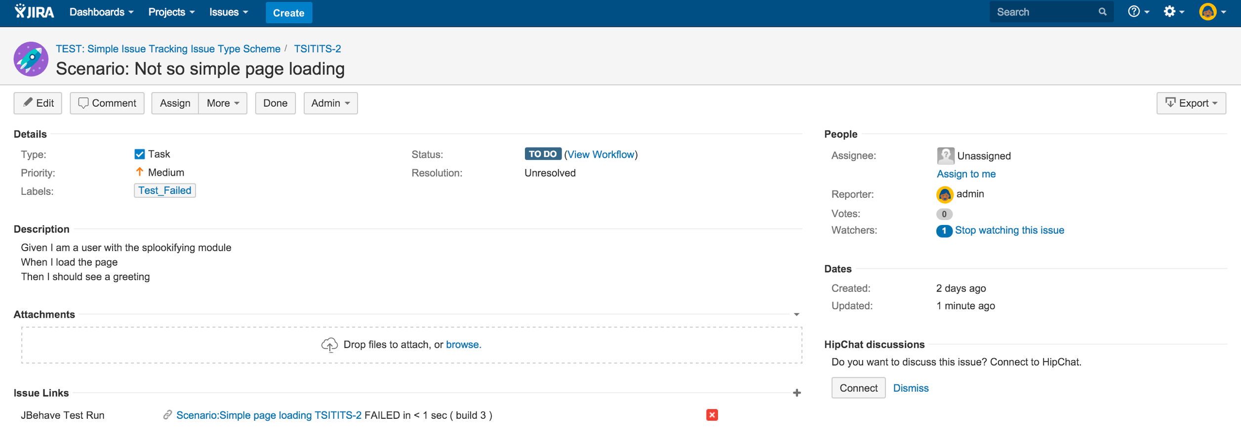 Link Cucumber test results in Bamboo to JIRA issue