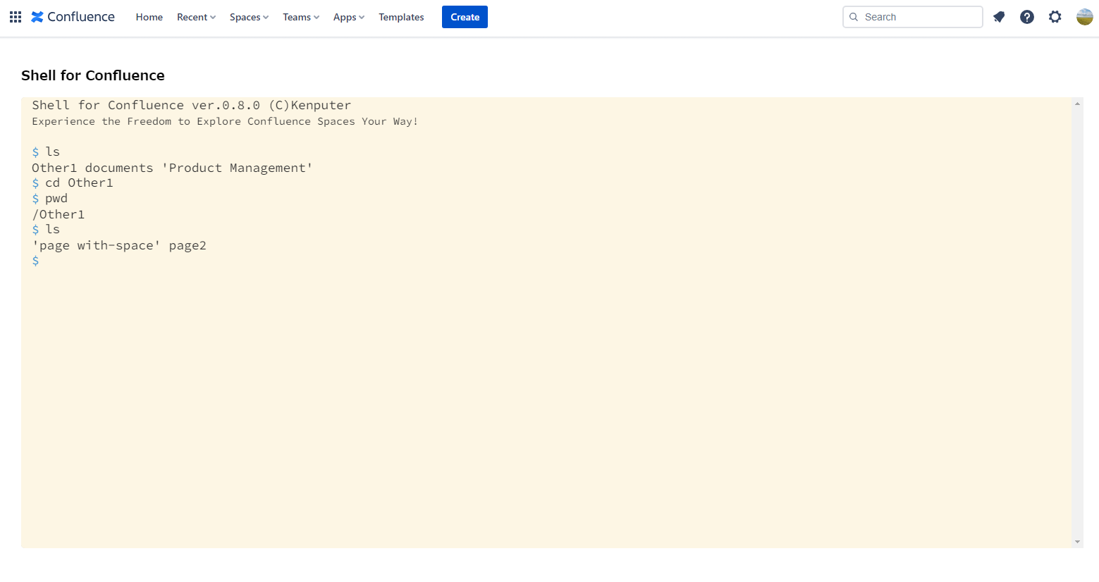 Easily navigate within Confluence space