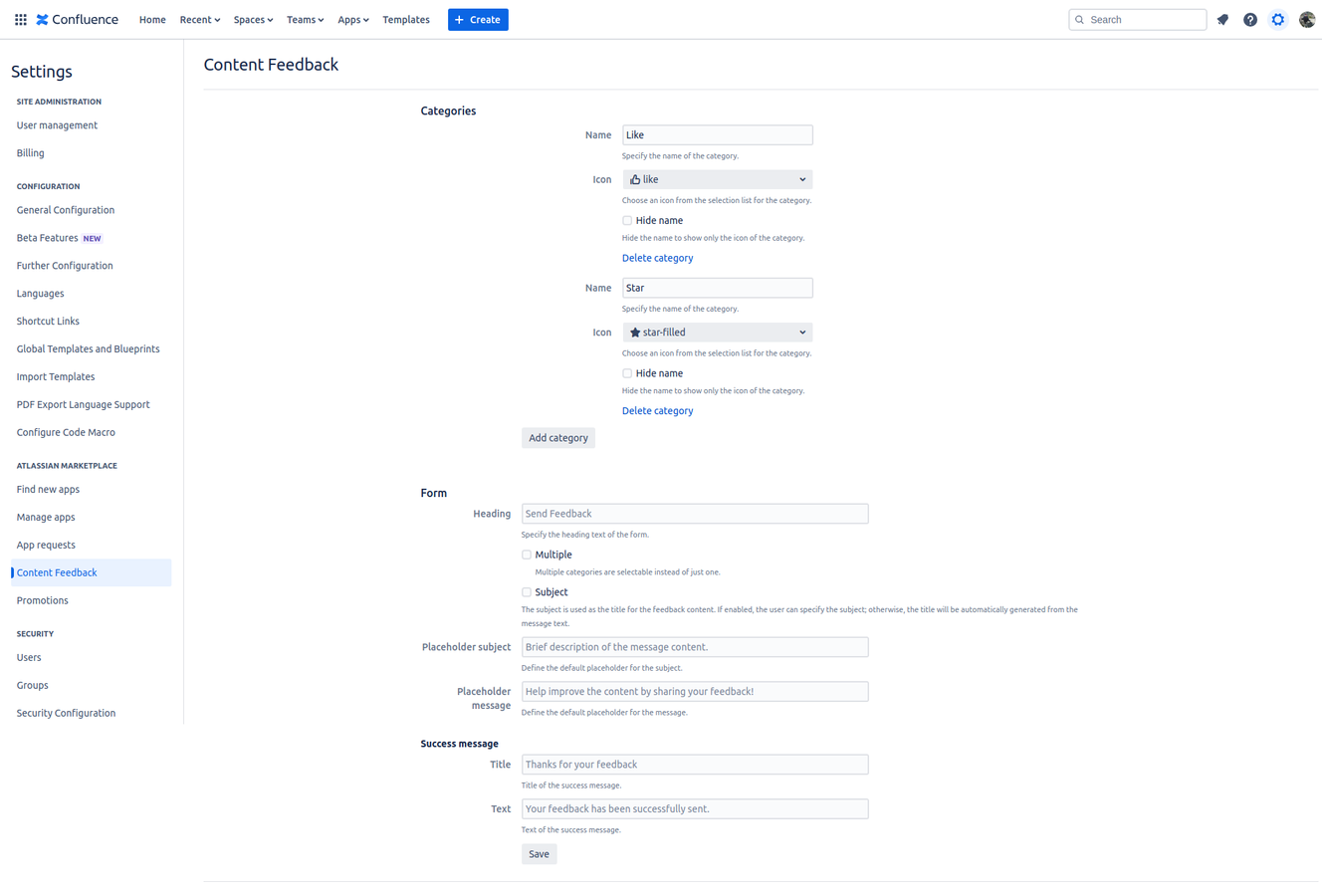 Comprehensive configuration options