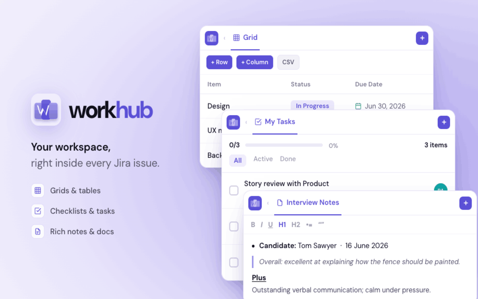 WorkHub for Jira | Atlassian Marketplace