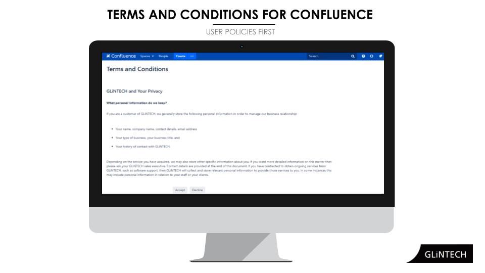 User's view before accepting the terms and conditions.