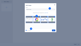Drag and drop images, Browse space, Import from a page or add external links