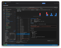 The Run History view in full: toolbar, activity chart, Runs/Errors tabs, list and detail pane.