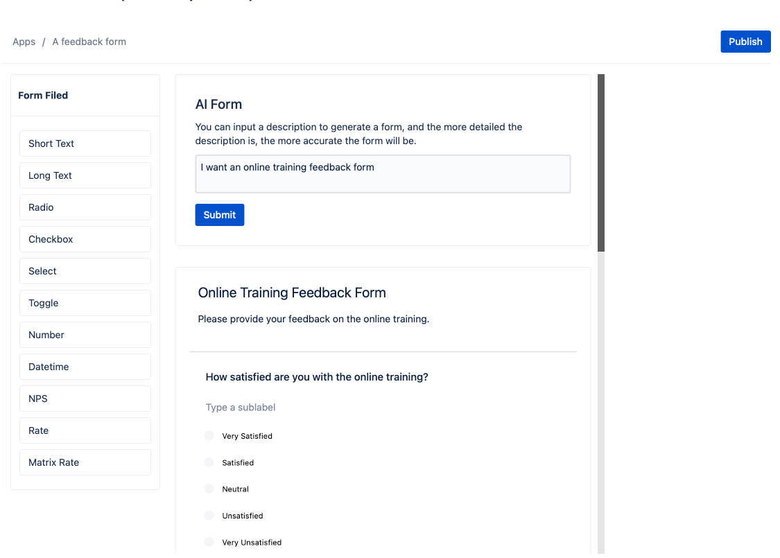 Create form using prompt