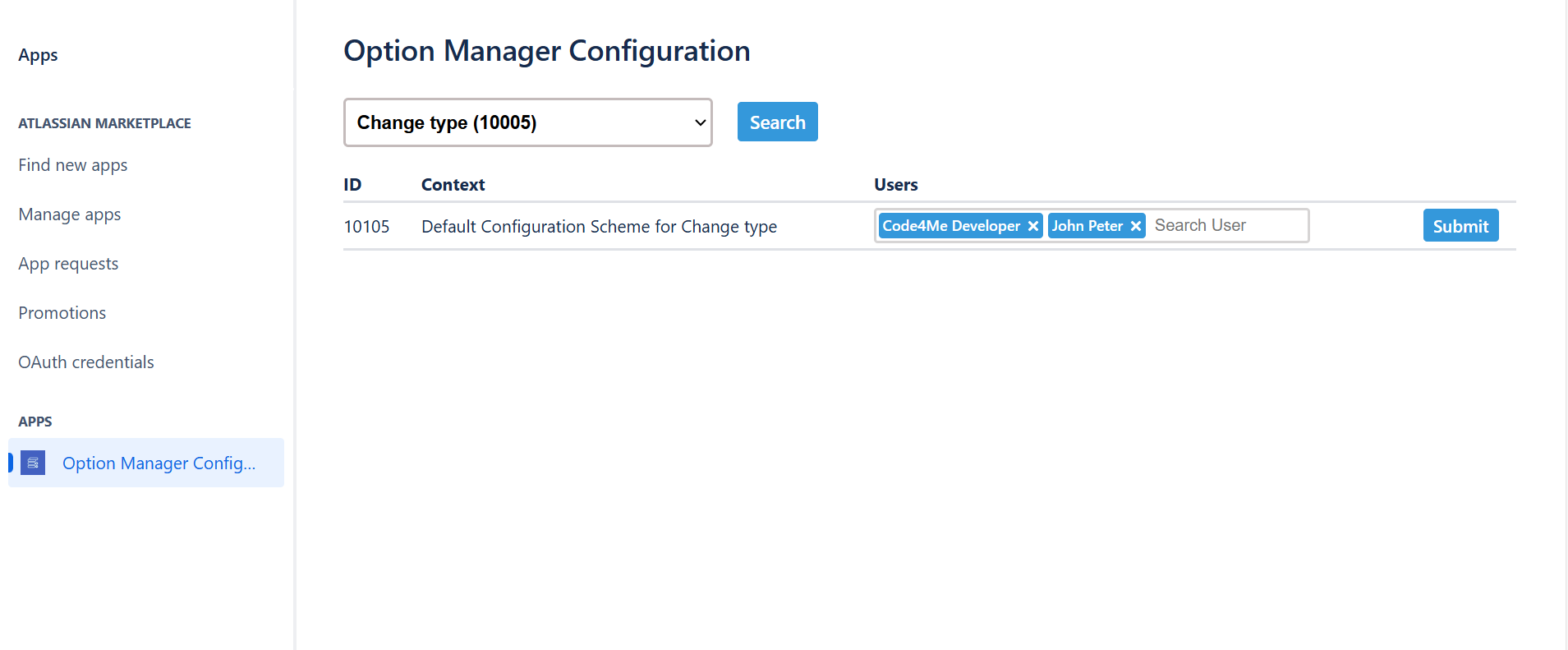 Configure Users to edit options