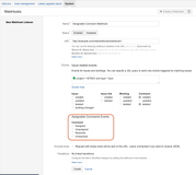 Standard webhook could be configured to listen Assignable Comments events
