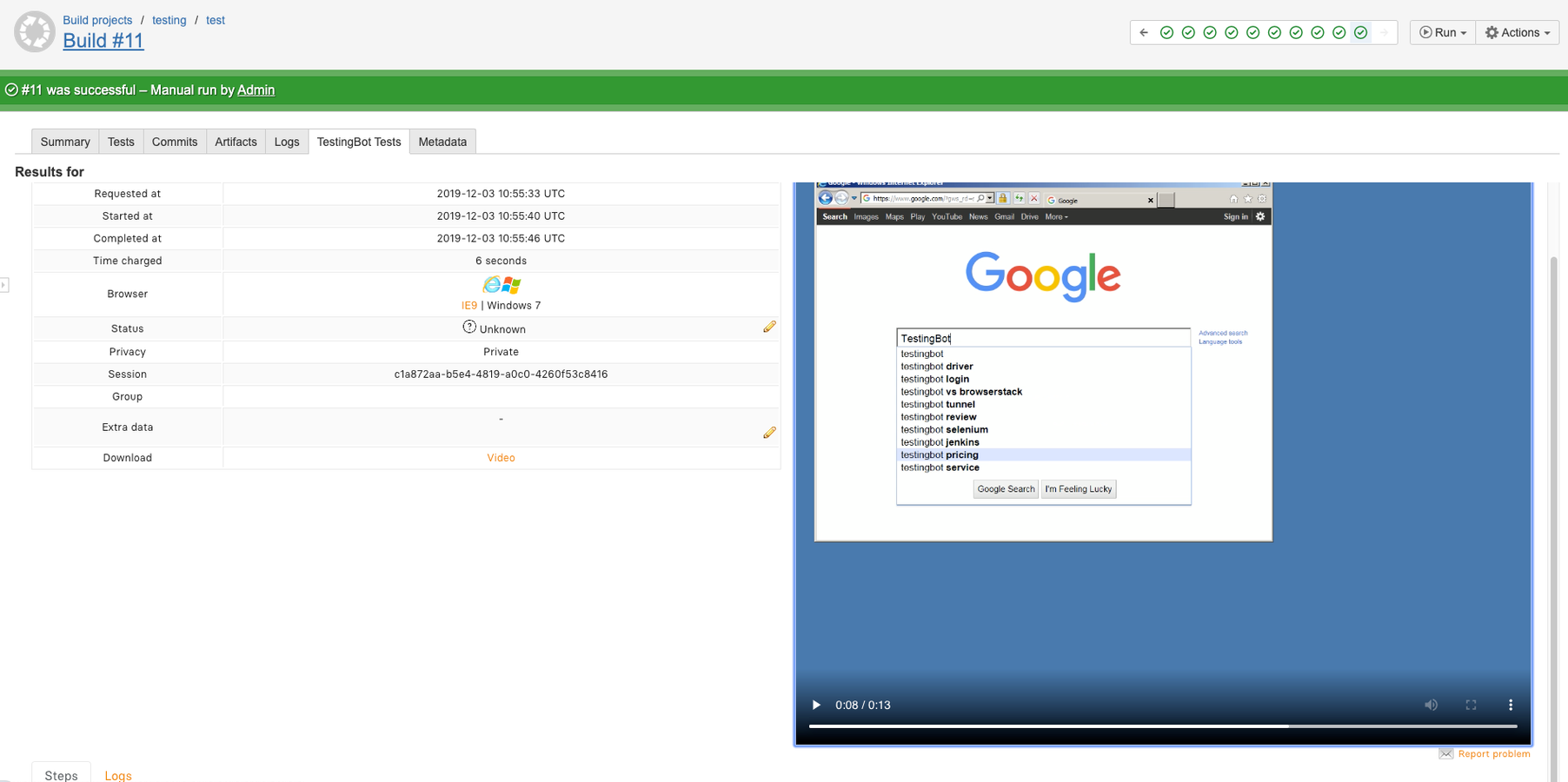 Test assets inside Bamboo