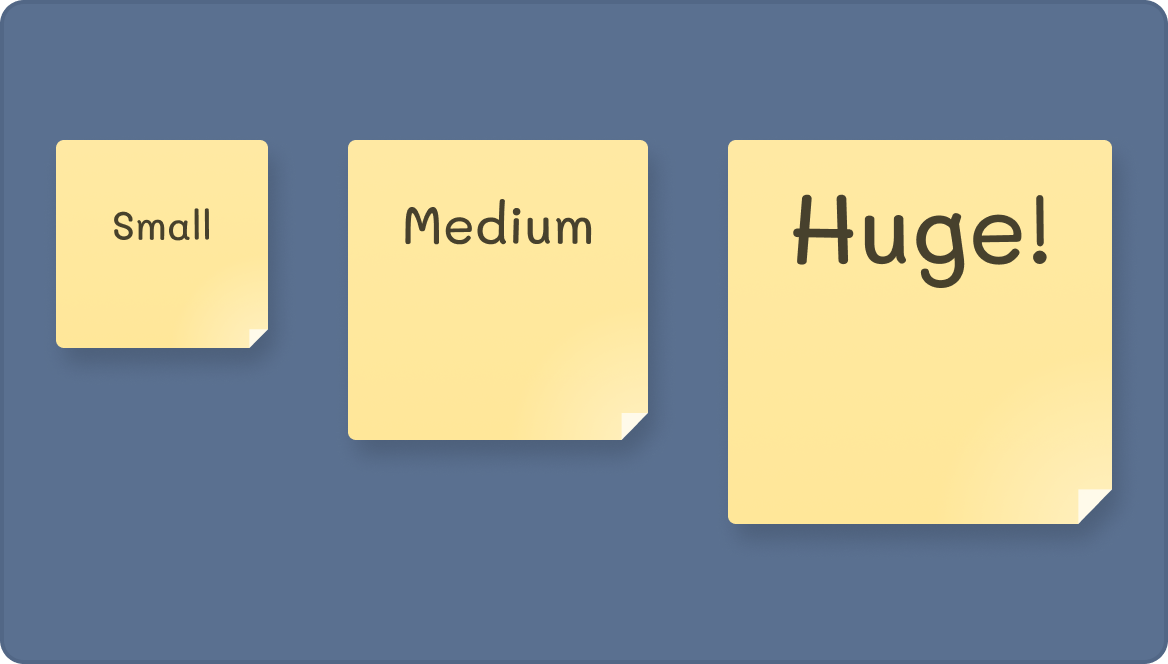 Small, medium, huge