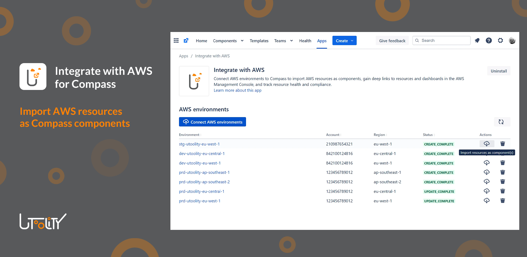 AWS environments with 'Import resources' entry point