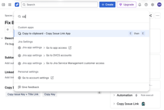 Launch Copy Issue Link from the Jira command palette