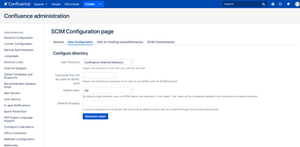 SCIM Configuration Page