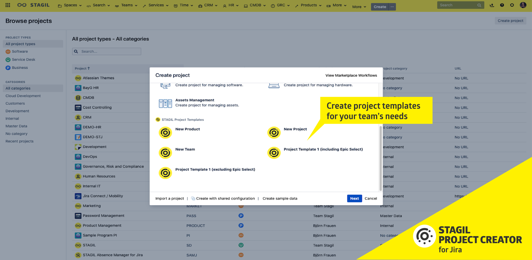 Project Templates for Instant Project Start