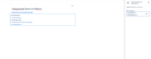 Categorized Space List Macro on a Confluence page.