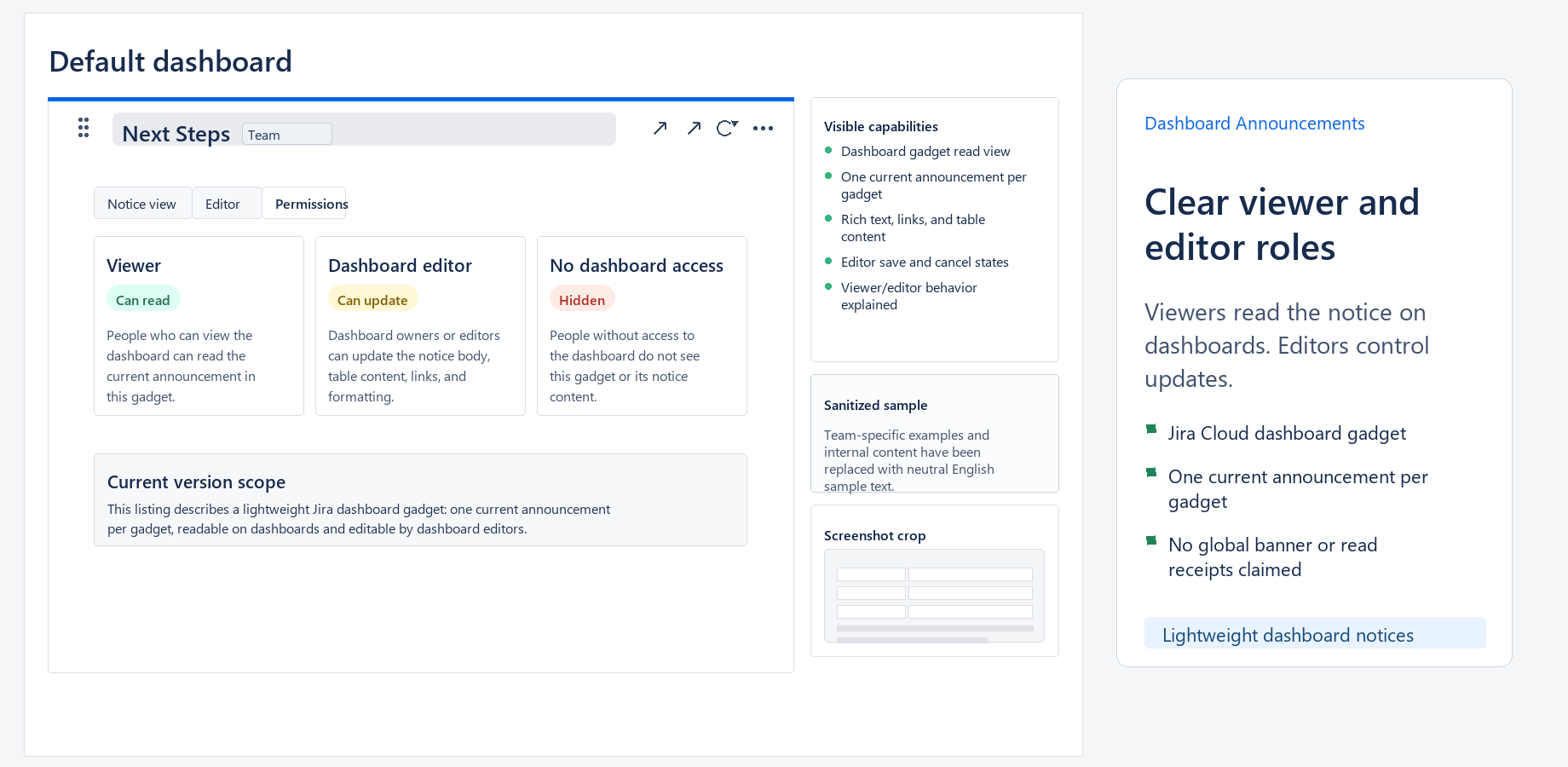 The listing explains the current read and edit behavior without promising global announcements.