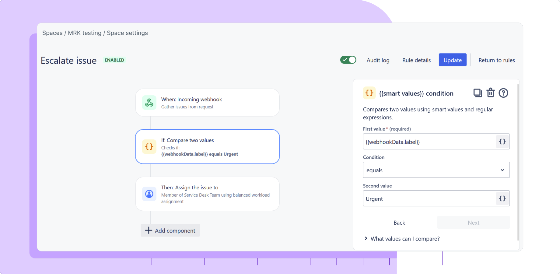 Use comment labels as automation triggers