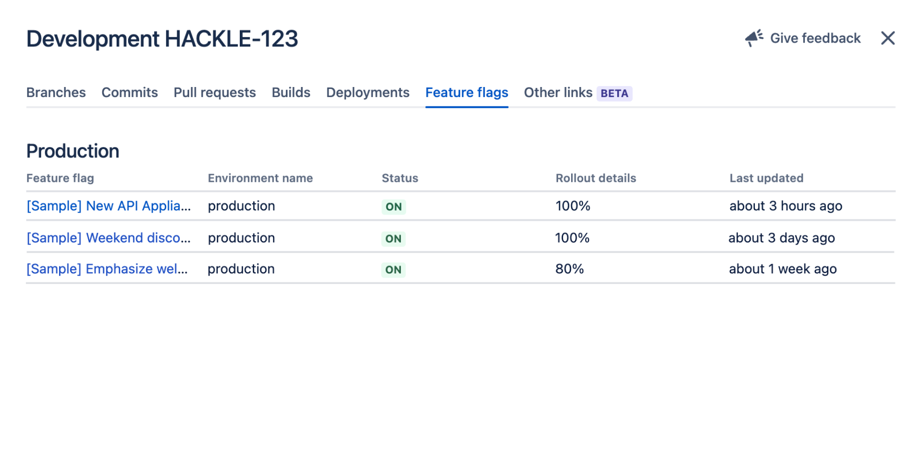 Check feature flags status in Jira