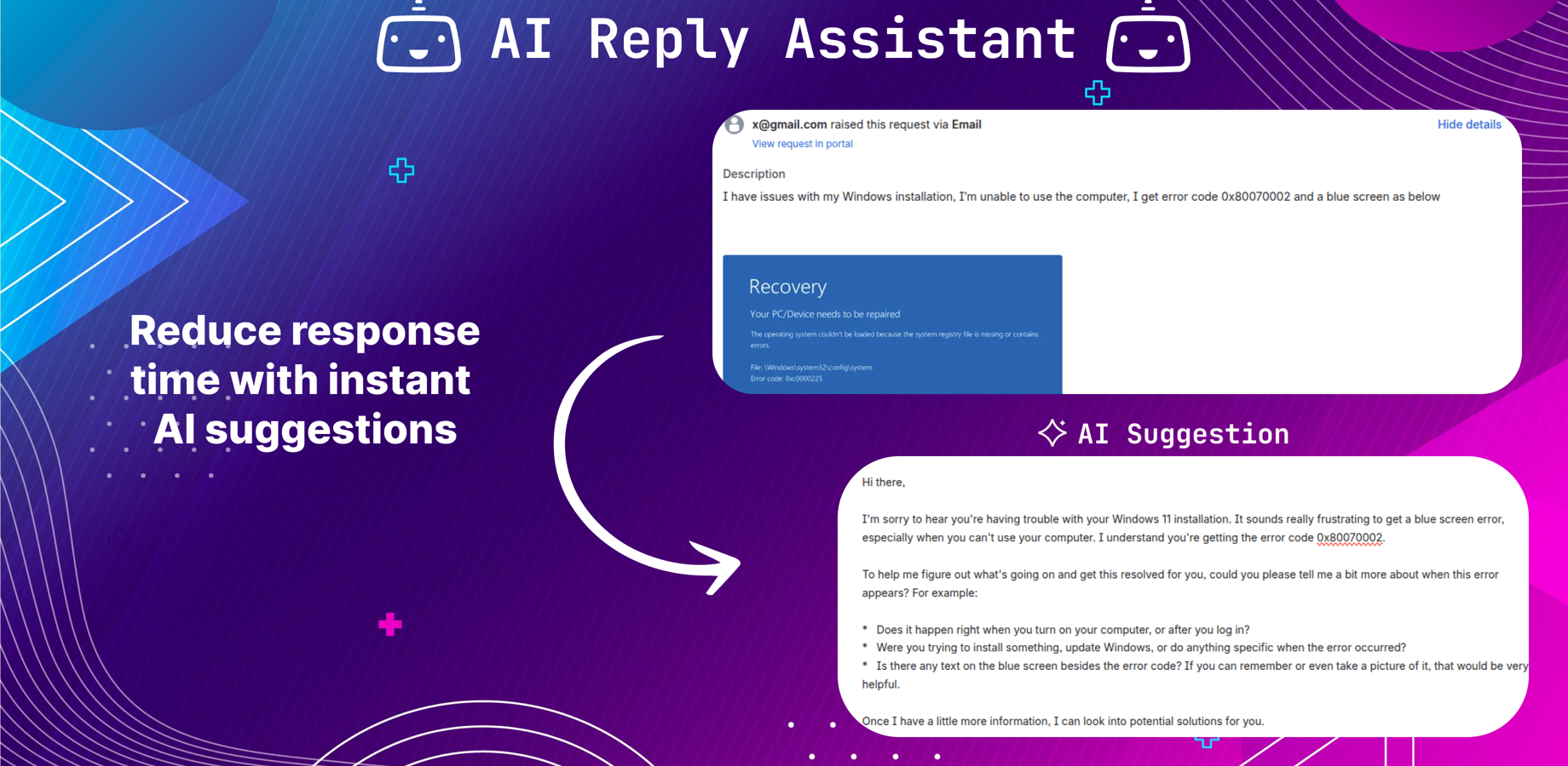 Reduce response time with instant AI suggestions