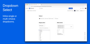 Dropdown Select — Inline single or multi-choice dropdowns.