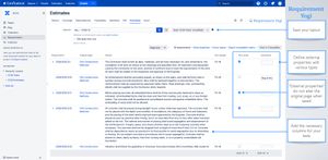 Other example of external properties - with checkboxes to test and comment your requirements.