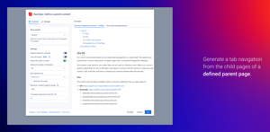 Generate a tab navigation from the child pages of a defined parent page.