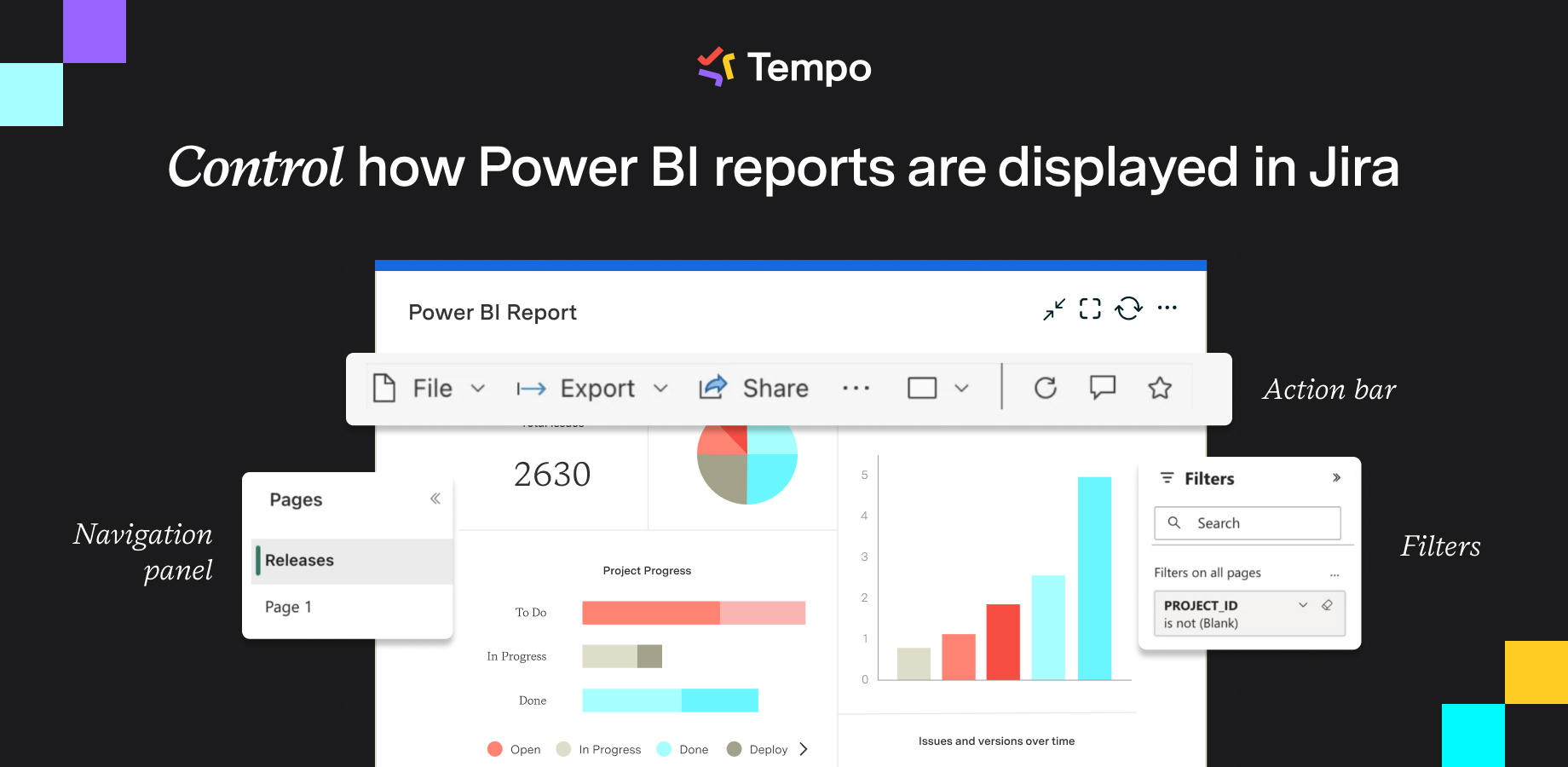Control how Power BI reports are displayed in Jira