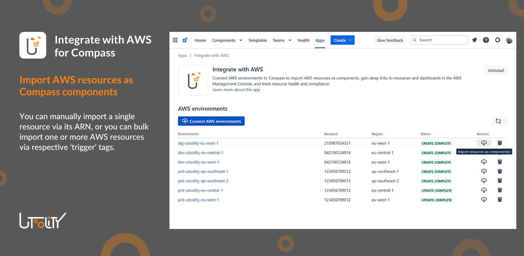 AWS environments with 'Import resources' entry point