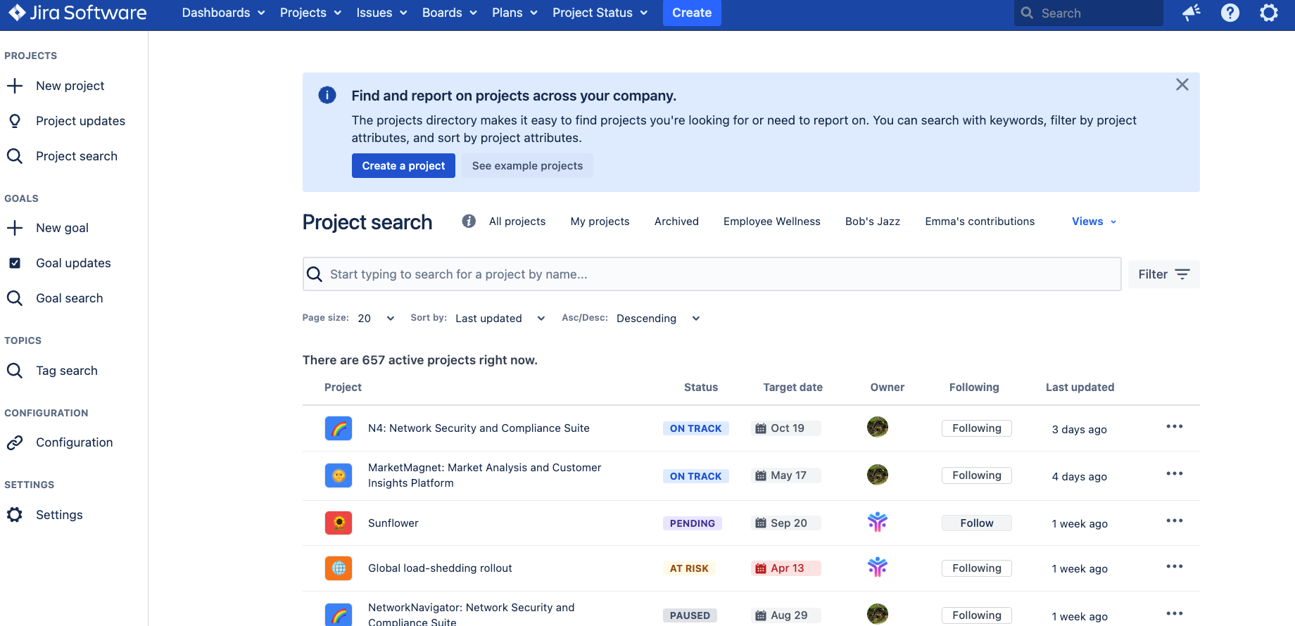 Powerful project search