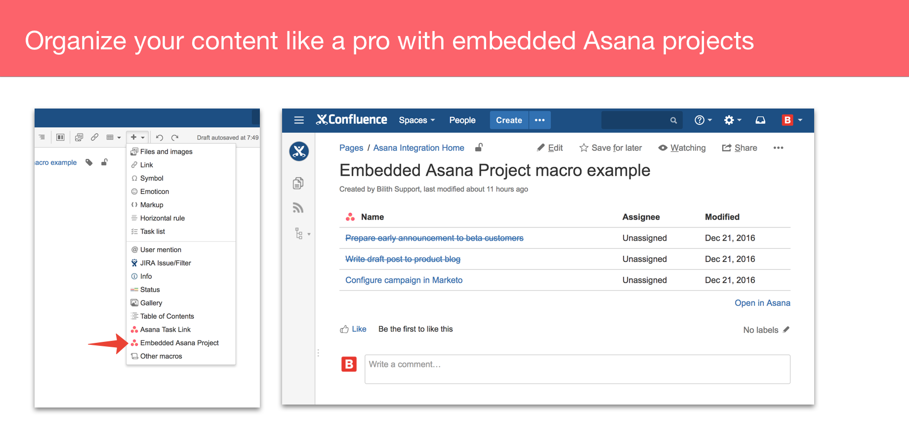Organize content like a pro with embedded projects