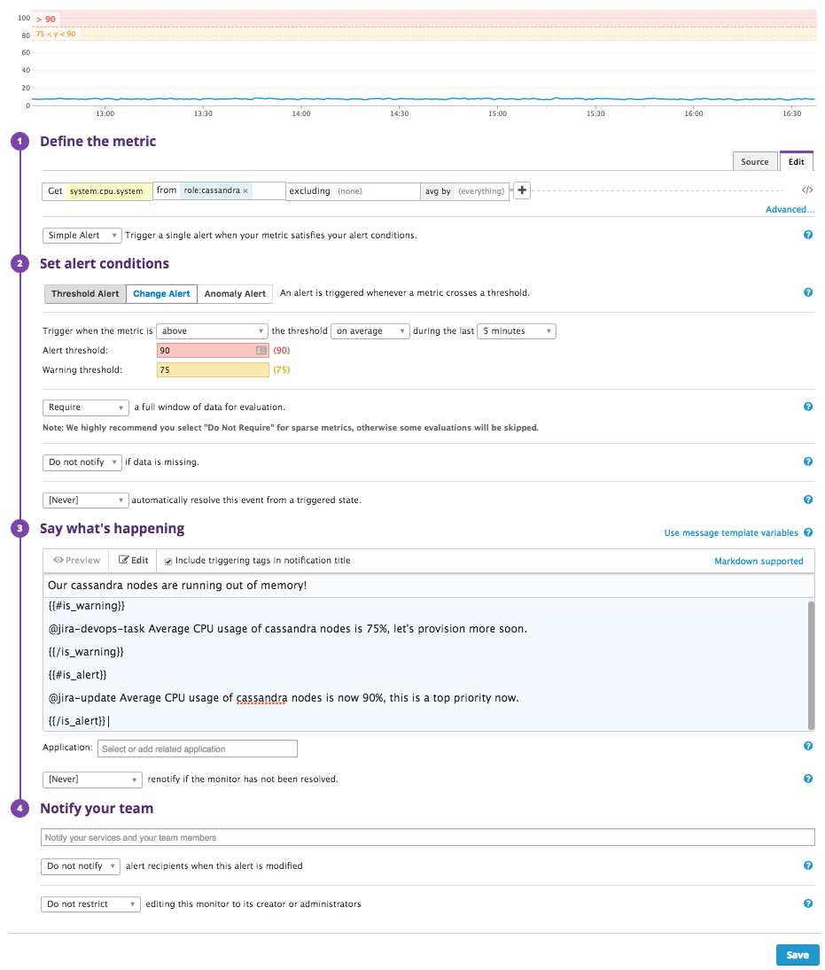 Update & resolve issues from Datadog alerts
