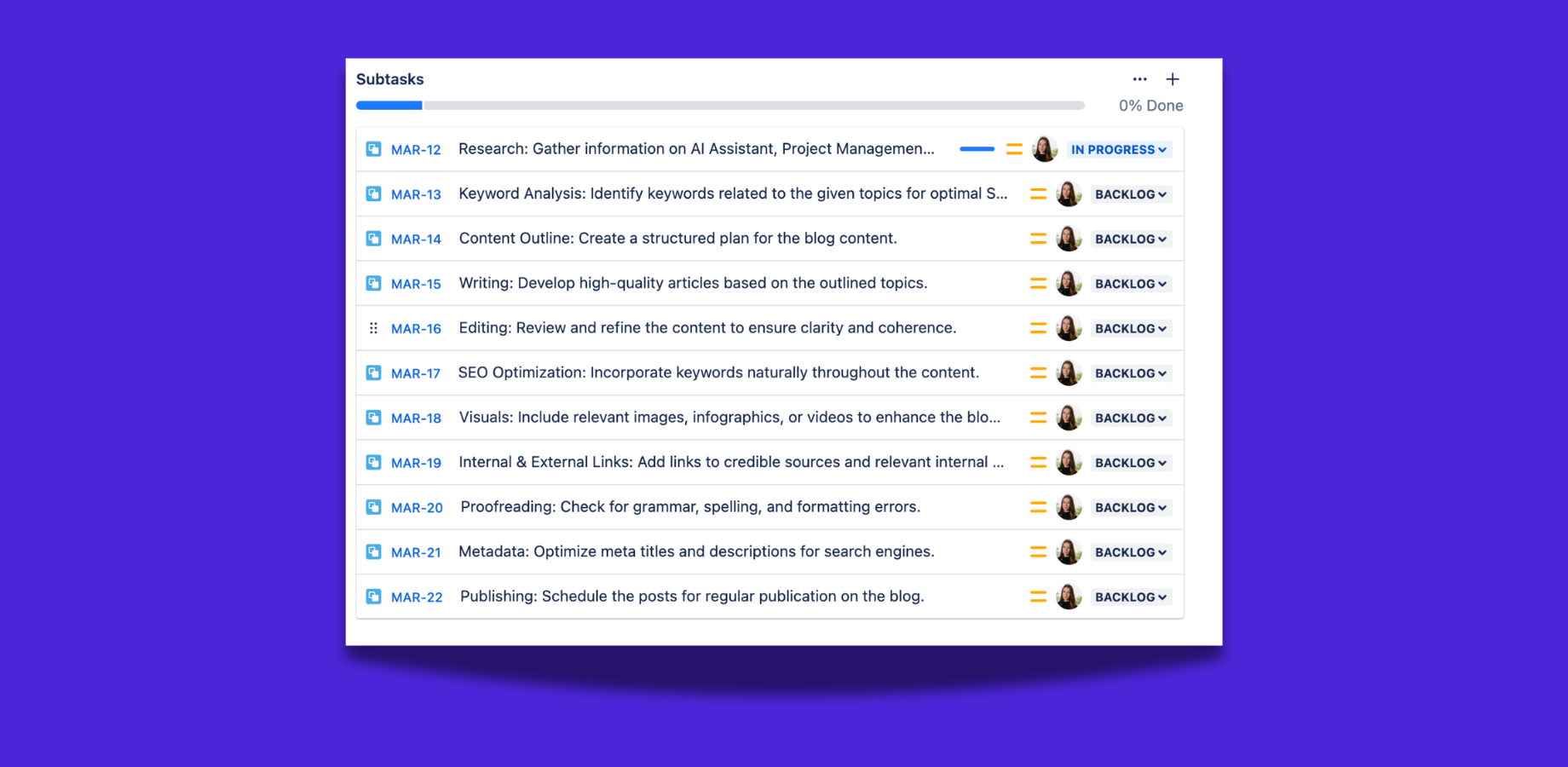 Subtask created based on issue description