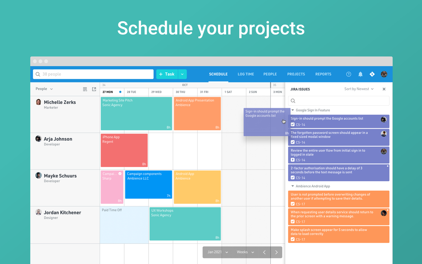 Schedule your project resources