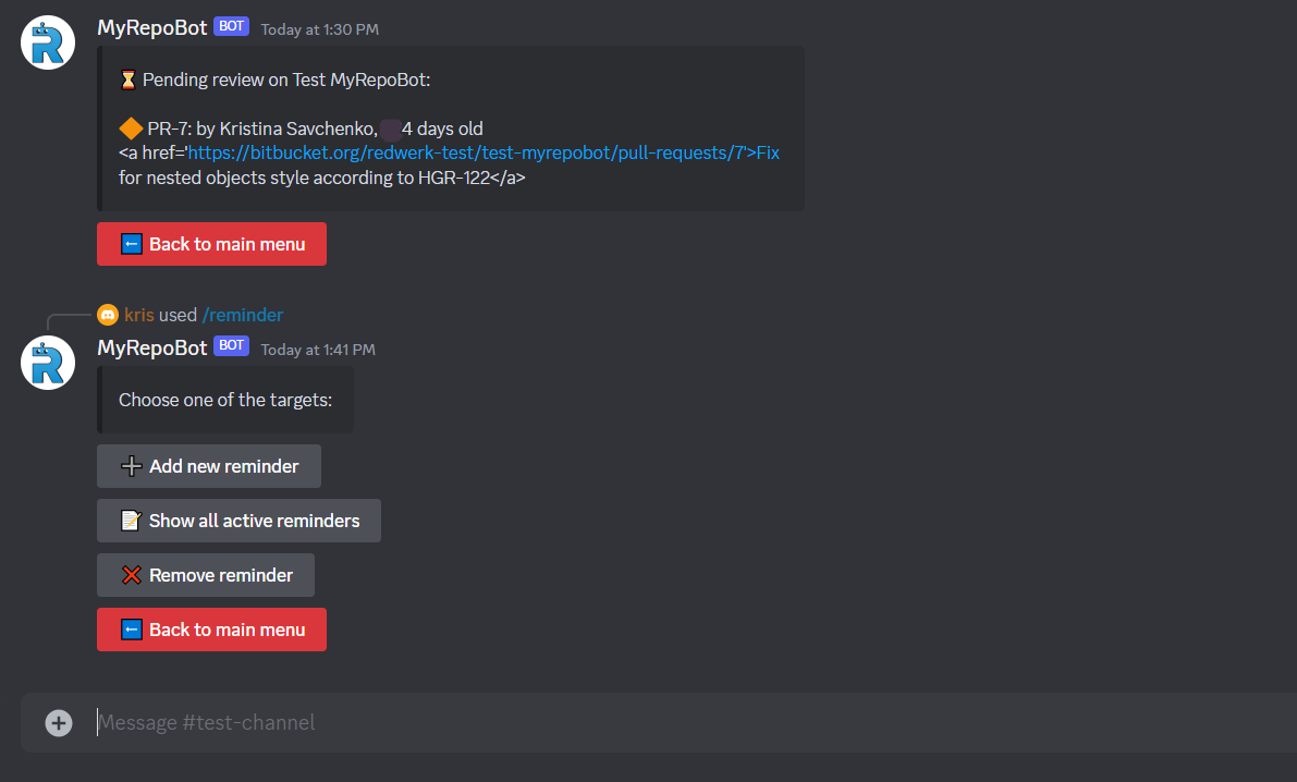Create reminders about pending PRs