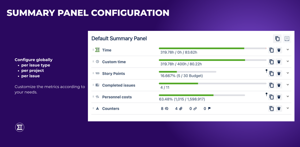 Configure globally, per issue type, per project or per issue. Customize the metrics according to your needs.