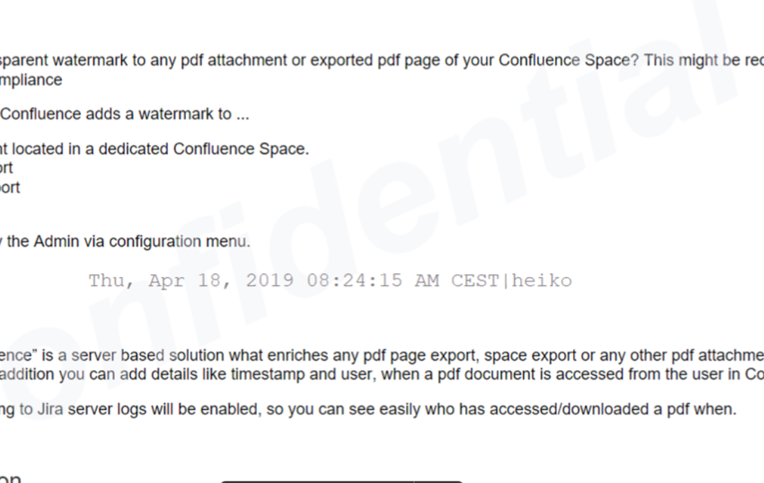 Watermark Page and Space Pdf Exports