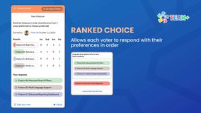 Ranked Choice - Allows each voter to respond with their preferences in order