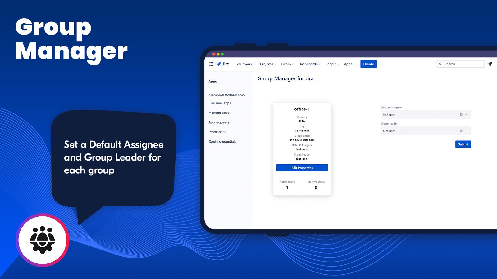 Default Assignee and Group Leader Properties